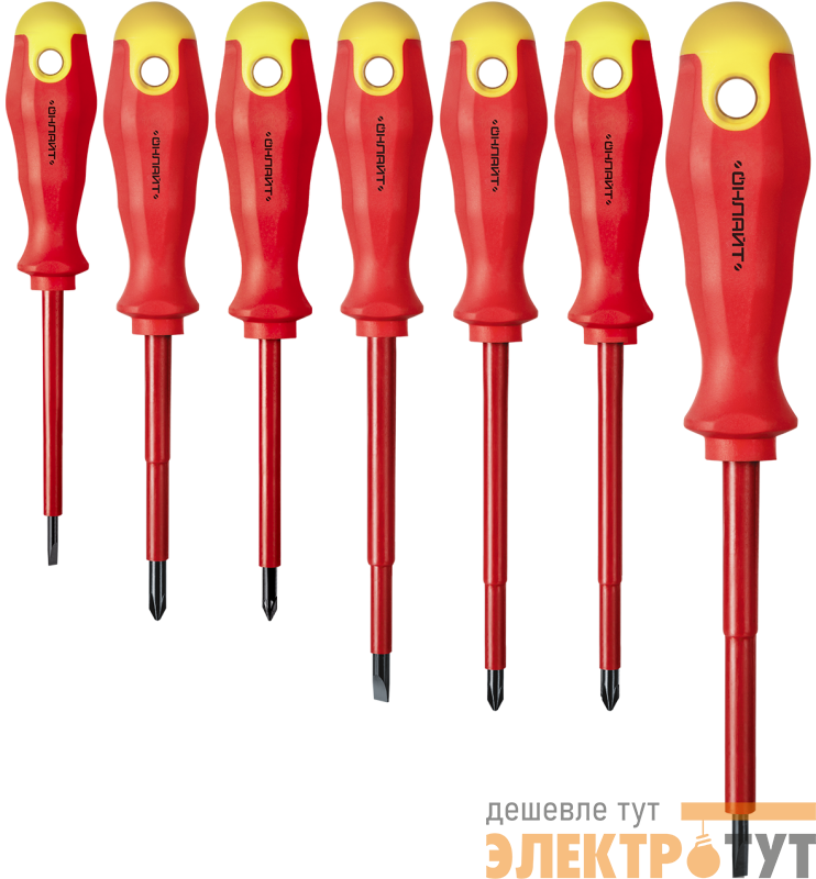 Набор отверток диэлектрических 90 356 OHT-Оtd01-H7 (7 предметов) ОНЛАЙТ 90356