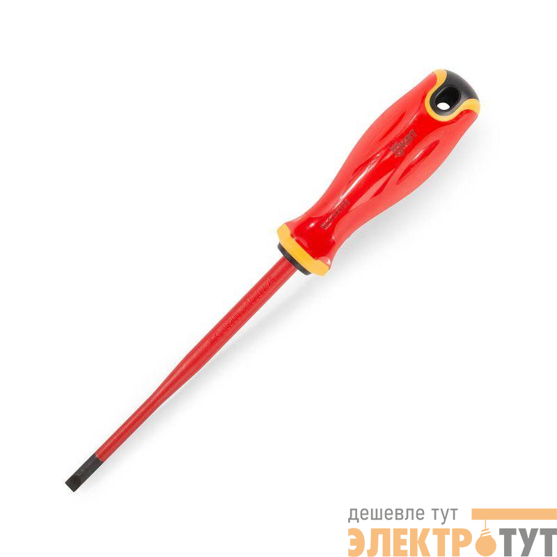 Отвертка диэлектрическая шлицевая 5.5х125 СЛИМ КВТ 103004