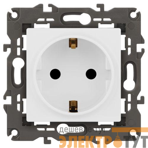 Розетка Elegance 14-2102-01М 16А 250В 2P+E Schuko защ. шторки матов. бел. Эра Б0065804