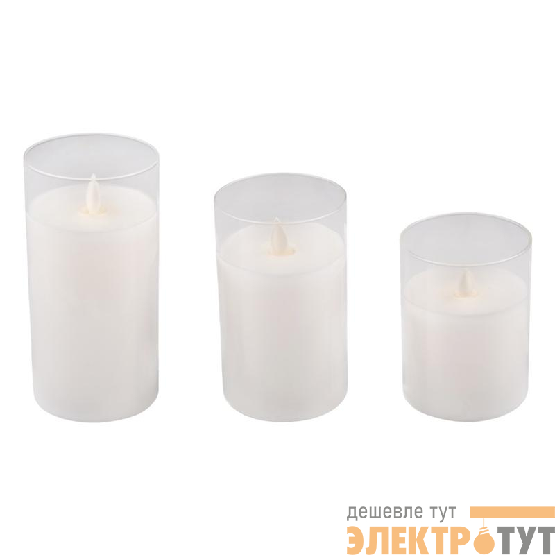 Свеча декоративная CL7-SET3-wh с пультом 3хAAA для каждой свечи (не в компл.) бел. (уп.3шт) ФАZА 5018853