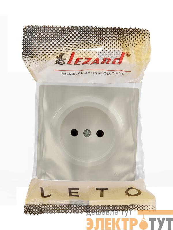 Розетка 1-м ОП LETO без заземл. ПБТ крем LEZARD 752-0300-121B