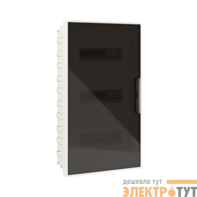 Щиток встраиваемый Фрейм (FRAME) ЩРв-п-36 36мод с тонированной дверцей с 4 шинами PEN (2шт на 8 отверст. и 2шт на 10 отверст.) бел. DKC F36B1WD