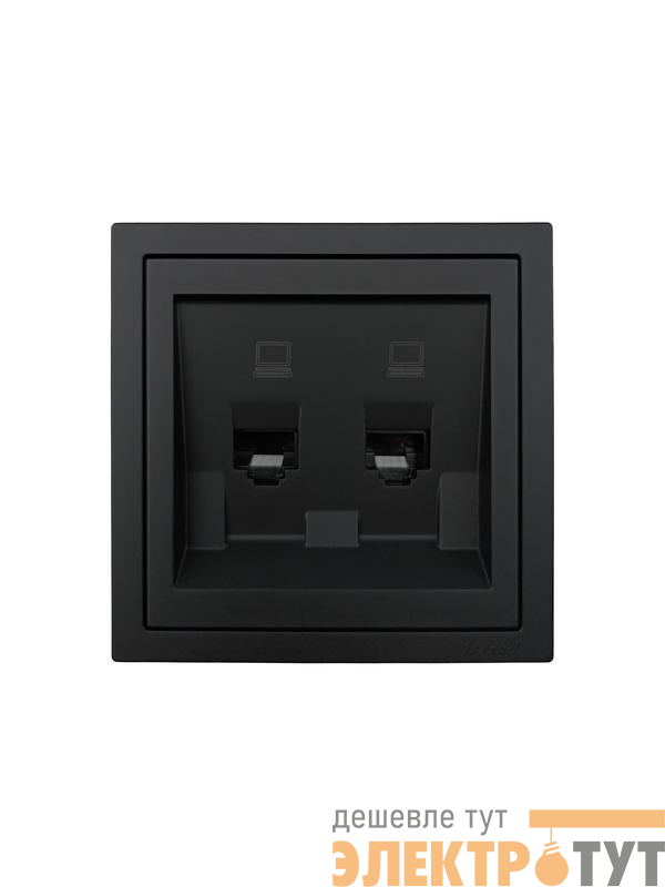 Розетка компьютерная 2-мест. СП ZIMA IP20 черн. бархат LEZARD 704-4288-141