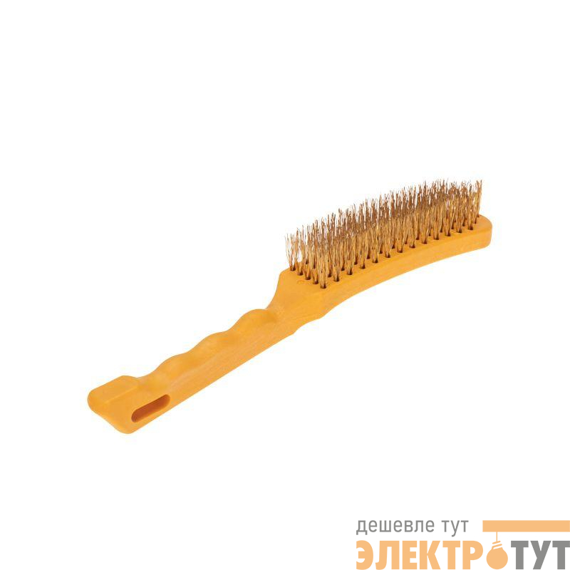 Щетка по металлу с пластиковой ручкой 5 рядов 260мм Kranz KR-91-1256