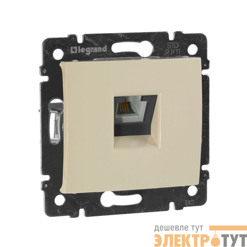 Розетка телефонная 1-м СП Valena RJ11 4 контакт. механизм сл. кость IEK 774338