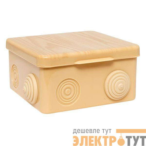 Коробка распаячная КМР-030-014 с крышкой 100х100х55 8 мембранных вводов IP54 свет. дерево PROxima EKF plc-kmr-030-014-s