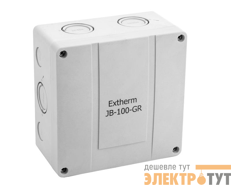 Коробка распределительная 140х140х76мм IP66 в комплекте с клеммным рядом 10х10кв.мм 76А сер. Extherm JB-100-GR