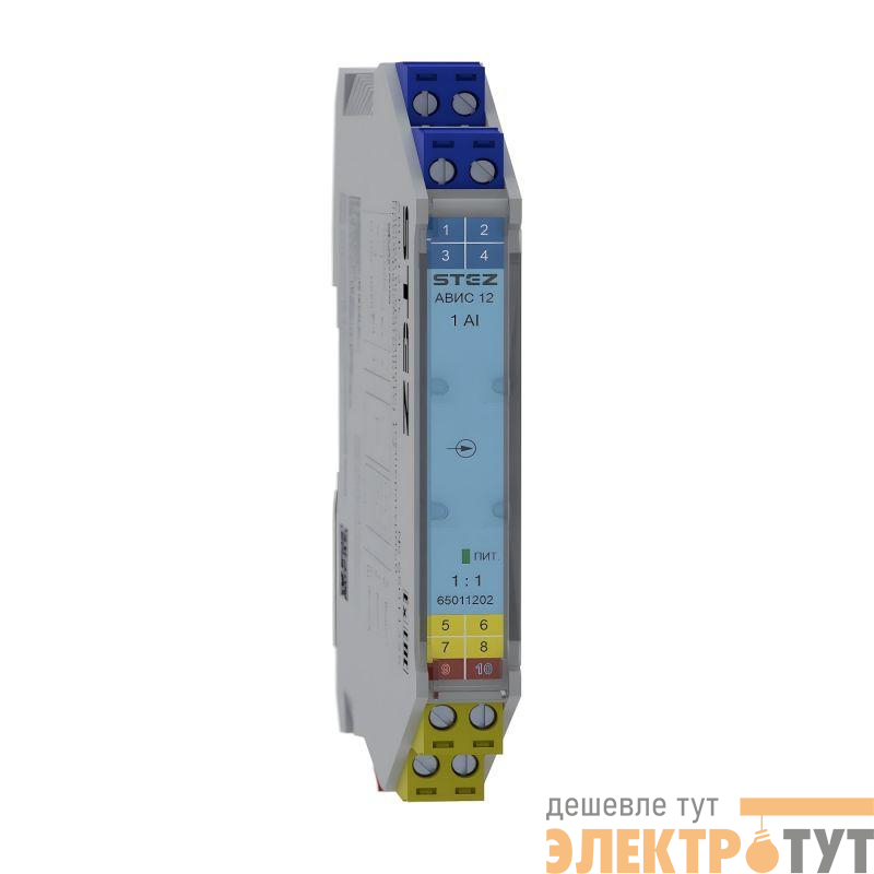 Барьер искрозащиты разделительный преобразователь входных аналоговых сигналов АВИС12-RPSSI-I-I СТЭЗ 65011202
