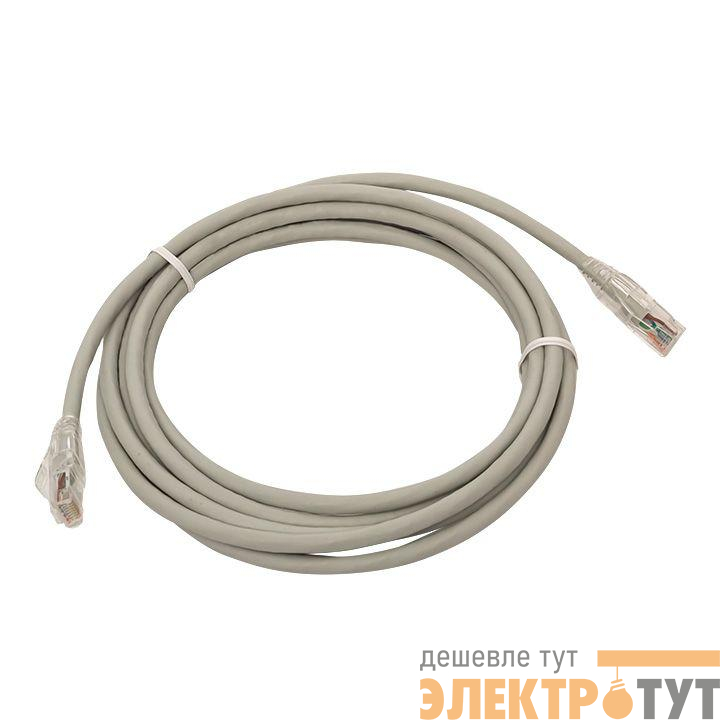 Патч-корд кат.5E UTP неэкранир. PVC сер. 5.0м TERACOM PRO EKF TRP-5EUTP-PVC-5M-GY