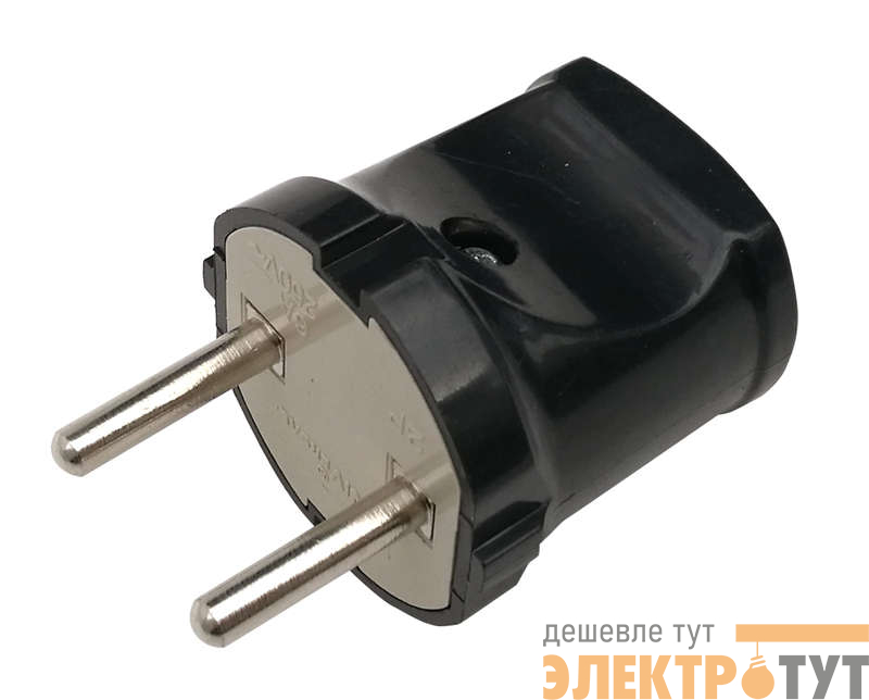 Вилка прямая 10А 4242 черн. IN HOME 4690612009032