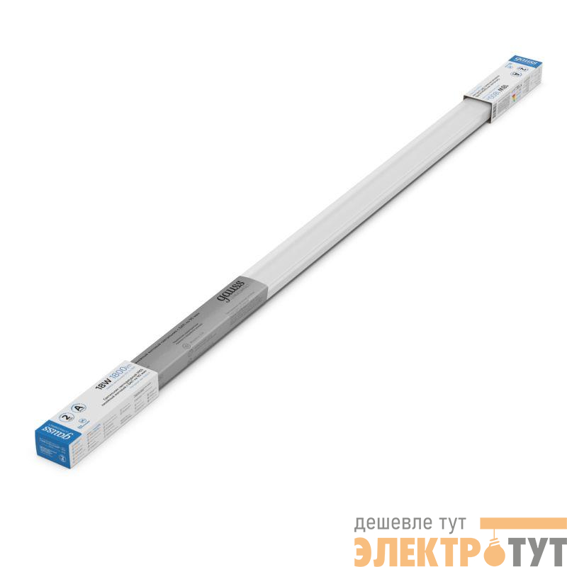 Светильник светодиодный Ultracompact 18Вт 6500К IP65 1800лм 1035х39х31.5мм линейный матов. с БАП 90мин GAUSS 143424318A