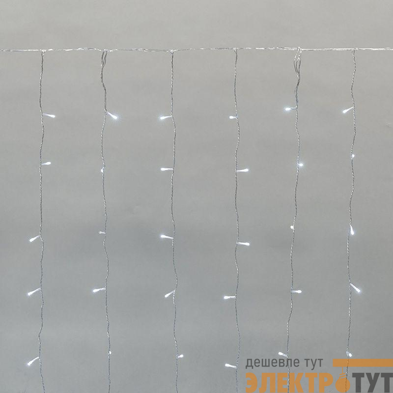 Гирлянда светодиодная "Светодиодный Дождь" 2х3м 300LED бел. 8.5Вт 230В IP44 эффект мерцания прозр. провод Neon-Night 235-555
