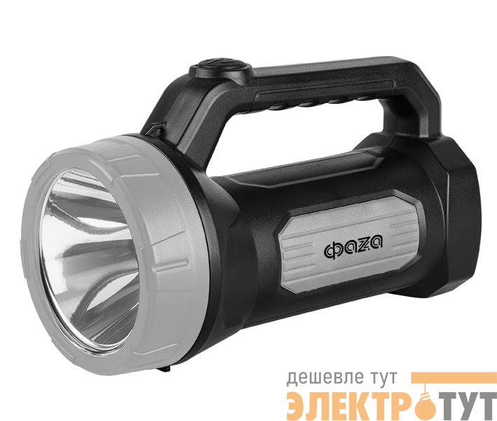 Фонарь-прожектор аккумуляторный AccuF7-L1W/L16-bk 1Вт 73лм + боков. панель 16х0.5Вт 120лм IP20 аккум. 0.9А.ч черн. ФАZА 5014794