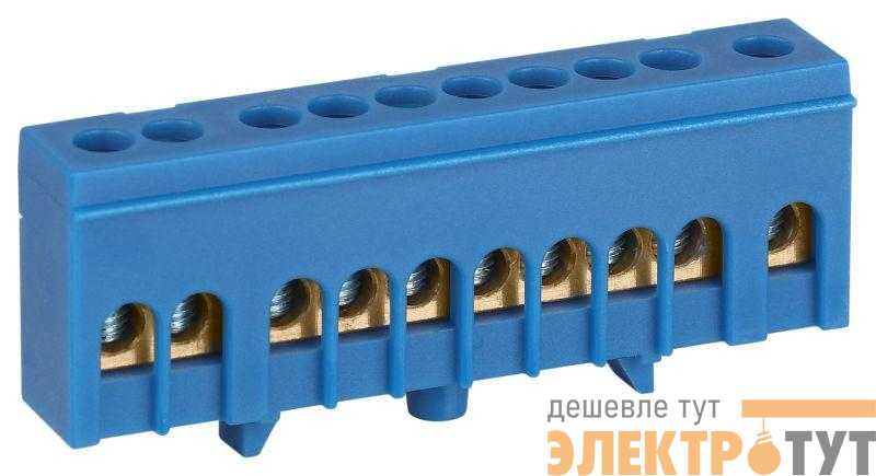 Шина N ноль в изолированном корпусе на DIN-рейку ШНИ-6х9-10-Д син. NO-224-99 Эра Б0062848