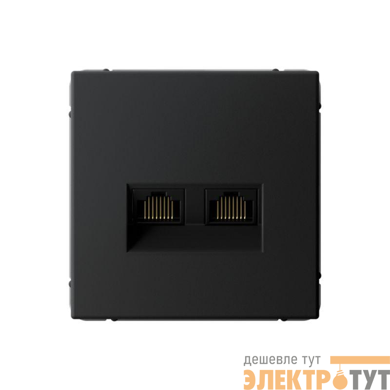 Розетка компьютерная 2-м ArtGallery 2хRJ45 кат.6A механизм карбон SE GAL001088