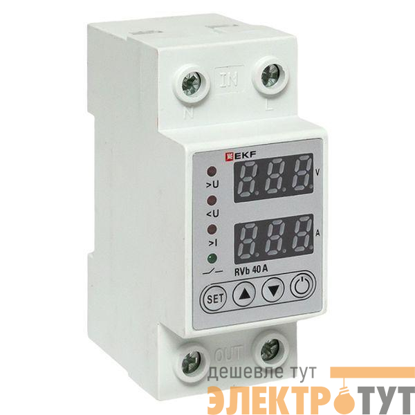 Реле напряжения и тока с дисп. RVb 40А EKF rvb-m40a