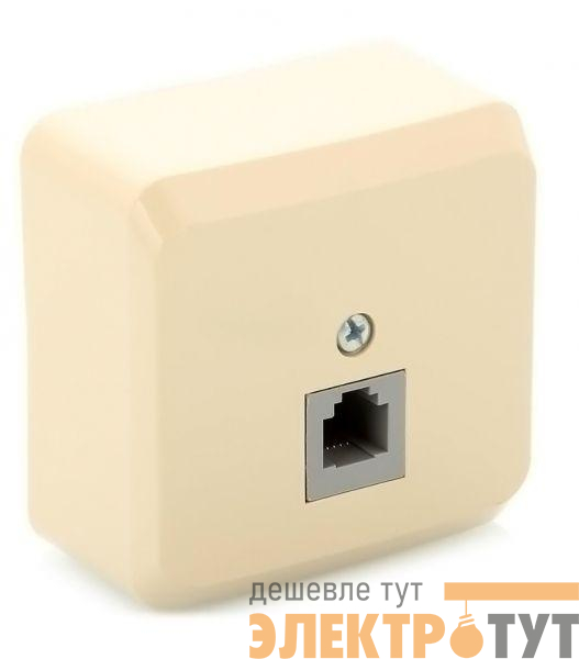 Розетка телефонная 1-м ОП Этюд крем. SE TELA-001K