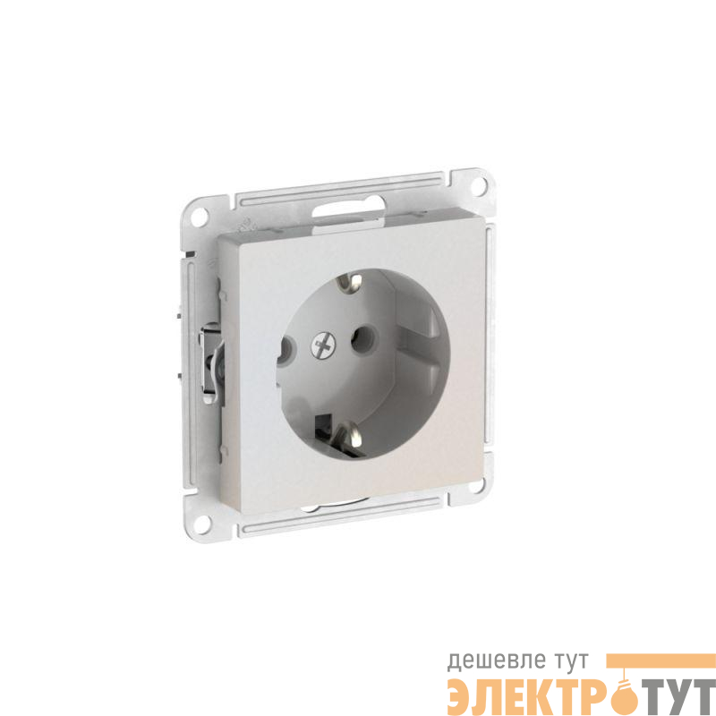 Розетка AtlasDesign 16А с заземл. быстрозажим. клем. механизм жемчуж. SE ATN000443S