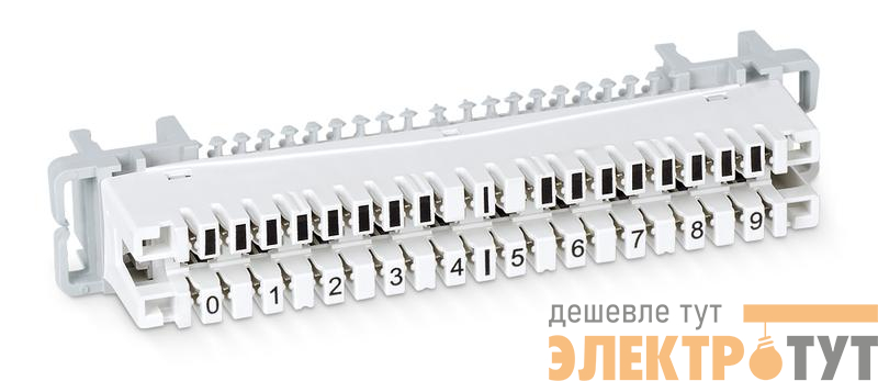 Плинт размыкаемый DM-10P-P на 10 пар крепление на хомут и штангу маркировка 0-9 Cabeus 7236c