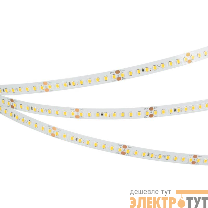 Лента светодиодная RT-A144-10mm 24V Warm 2700К 7.7Вт/м IP20 2835 высок. эффект. 200лм/Вт (уп.5м) Arlight 038781