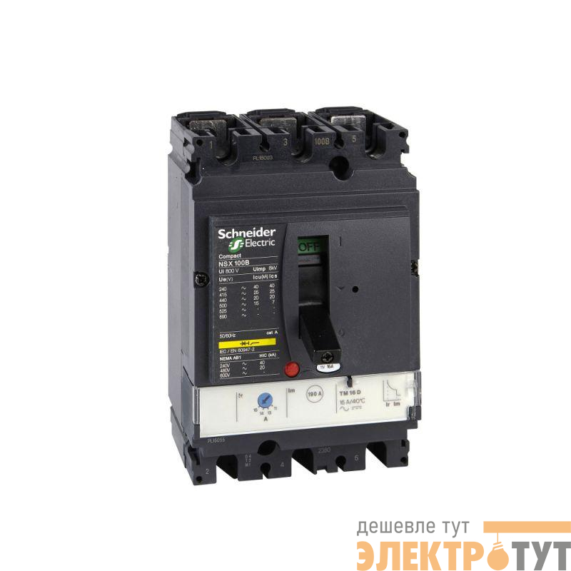 Выключатель автоматический 3п 3т 50А 50кА NSX100N TM50D SchE LV429843