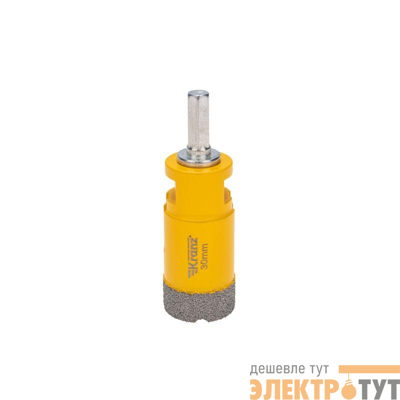 Коронка алмазная профессиональная по керамограниту и железобетону М14 вакуумное спекание 30мм для УШМ Kranz KR-92-1014