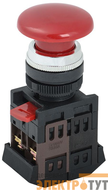 Кнопка "Грибок" AEА-22 d22мм 1НО+1НЗ красн. GENERICA BBG30-AEA-K04