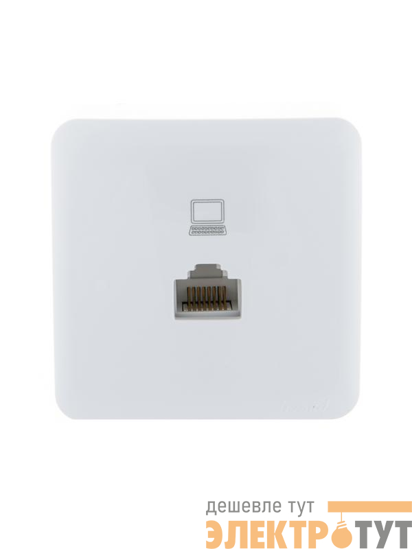 Розетка компьютерная 1-м ОП Viola RJ45 бел. LEZARD 751-0200-139