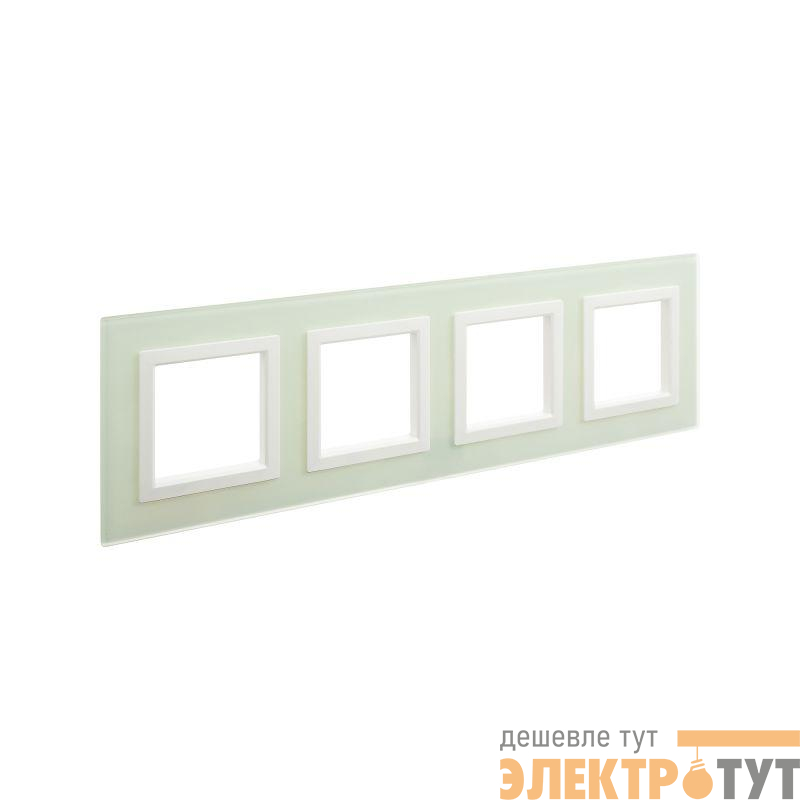 Рамка 4-м 8мод. Avanti натуральн. стекло свет. зел. DKC 4406828