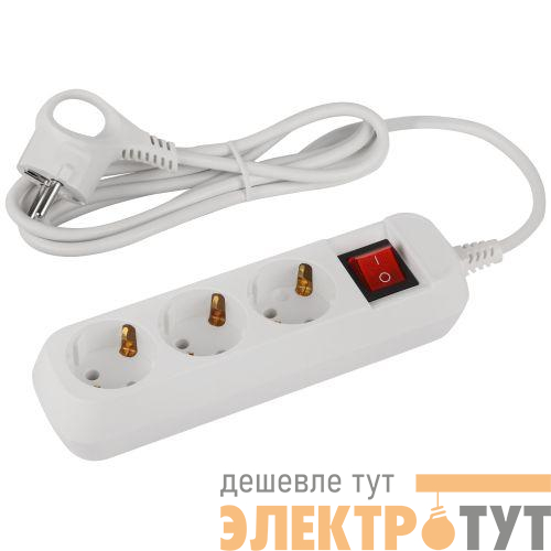 Удлинитель 3х1.5м с заземл. с выкл. ПВС 3х0.75 UDL-10-315-ES Greenline Эра Б0065051