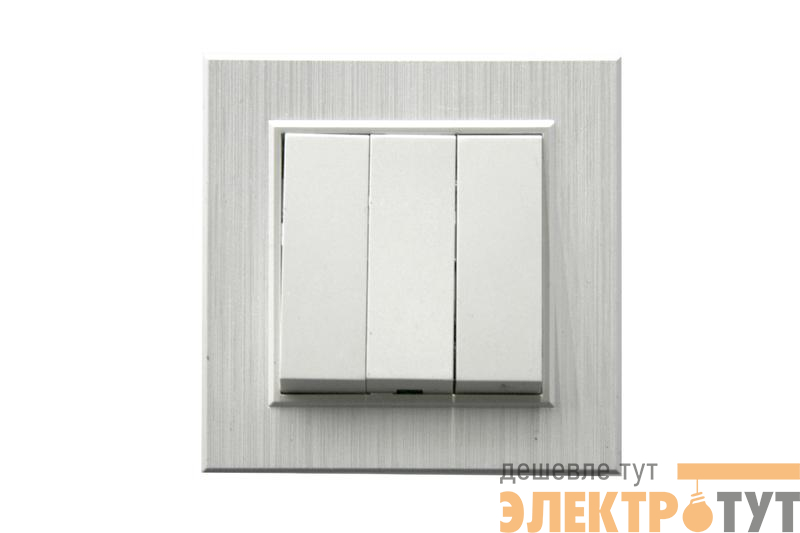Выключатель 3-клав. 1 вход 3 выхода Karea LINE STAR жемчуж. Makel 86100091