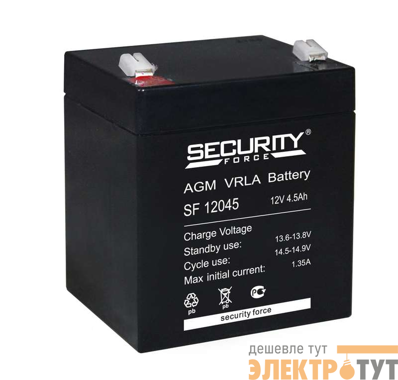 Аккумулятор ОПС 12В 4.5А.ч SF 12045 Security Force 4614030010004