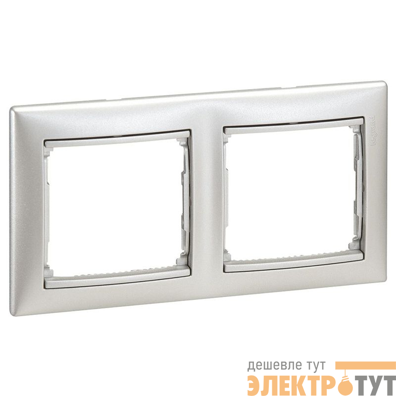 Рамка 2-м Valena горизонт. алюм. IEK 770152