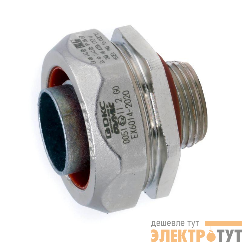 Муфта металлорукав-коробка взрывозащ. Ex e DN26мм M25х1.5 IP66/67 никелир. латунь DKC EX6014-2527