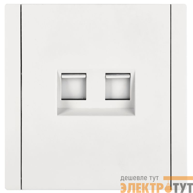 Розетка компьютерная 2-м RJ45 кат.6 FORTE&PIANO FP234 бел. IEK FP-K20-2-K01
