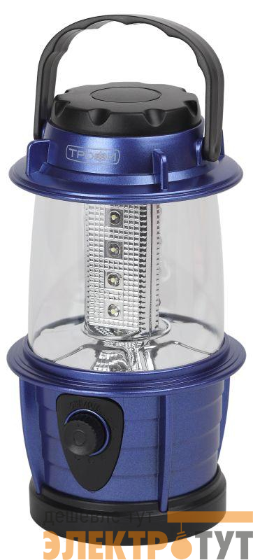 Фонарь кемпинговый KB-101 12LED элементы питания 3хAA (не в компл.) син. металлик Трофи Б0054482