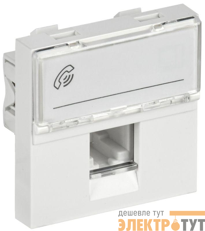 Розетка телефонная 2мод. РКФ-20-00-П RJ11 кат.3 бел. PRIMER IEK CKK-40D-RT2-K01