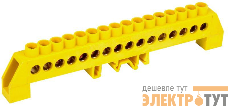 Шина PE "земля" в комб. DIN-изол. "Стойка" ШНИ-8х12-16-КС-Ж IEK YNN10-812-16DP-K05
