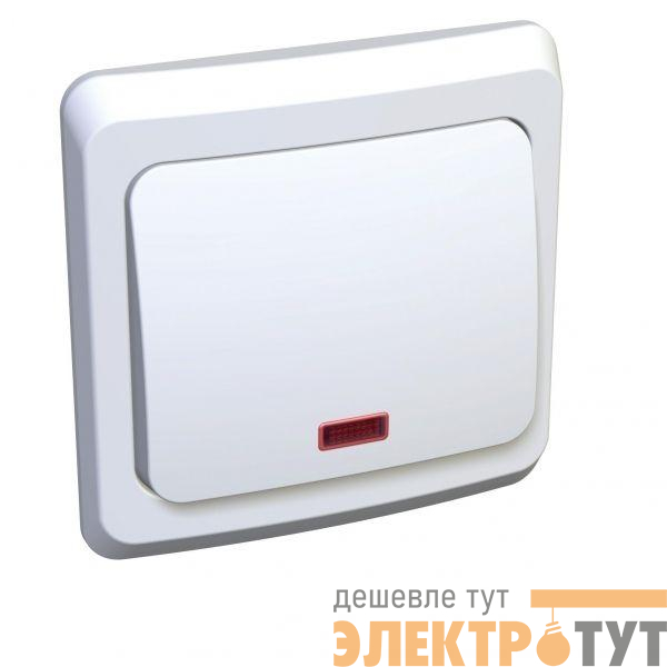 Переключатель проходной 1-кл. СП Этюд 10А IP20 с подсветкой бел. SE BC10-007B