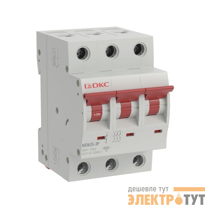 Выключатель автоматический модульный 3п D 63А 4.5кА YON max MD63S YON MD63S-3PD63