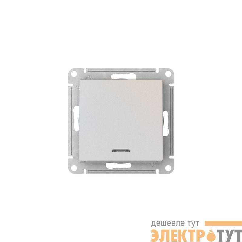 Выключатель 1-кл. AtlasDesign (сх. 1а) 10AX с подсветкой быстрозажим. клем. механизм жемчуж. SE ATN000413S