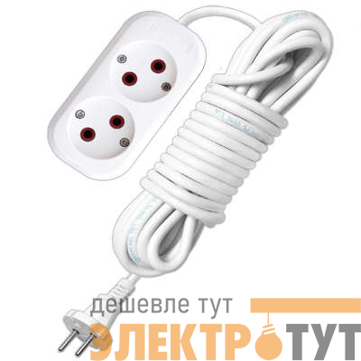 Удлинитель 2х2м без заземл. 6А IP20 У6-011М ПВС 2х0.75 UNIVersal 011М-02