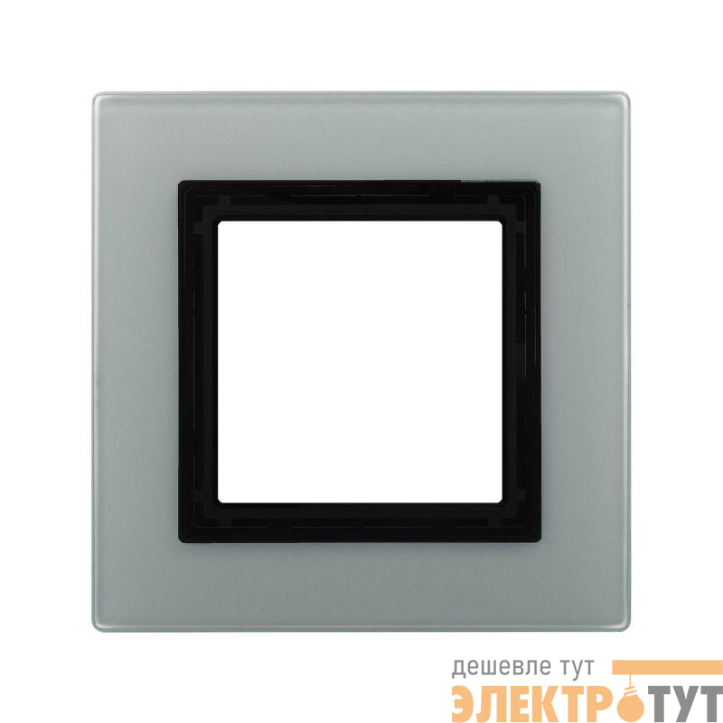 Рамка 1-м 2мод. Avanti натуральн. стекло свет. сер. DKC 4404822