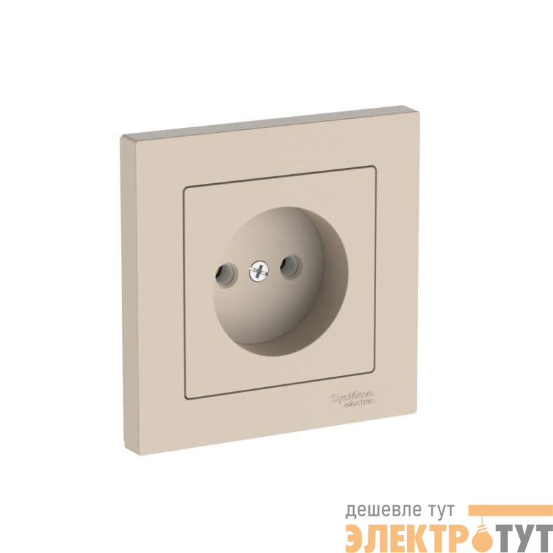 Розетка AtlasDesign 16А без заземл. быстрозажим. клем. в сборе песочн. SE ATN001240S