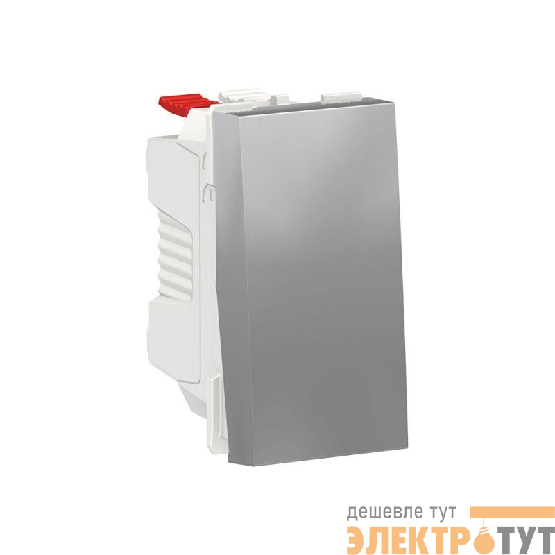 Переключатель проходной 1-кл. 1мод. СП Unica Modular IP21 (сх. 6) 250В 10AX алюм. SchE NU310330
