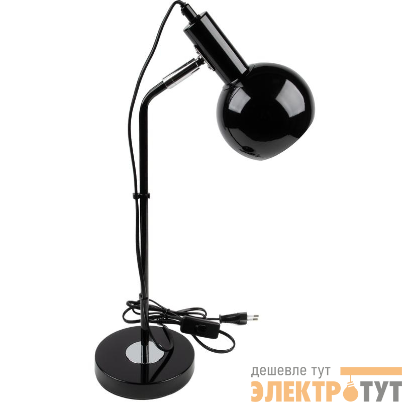 Светильник настольный UML-B702 E14 BLACK 60Вт цоколь Е14 механический выкл. черн. ТМ Uniel UL-00010158
