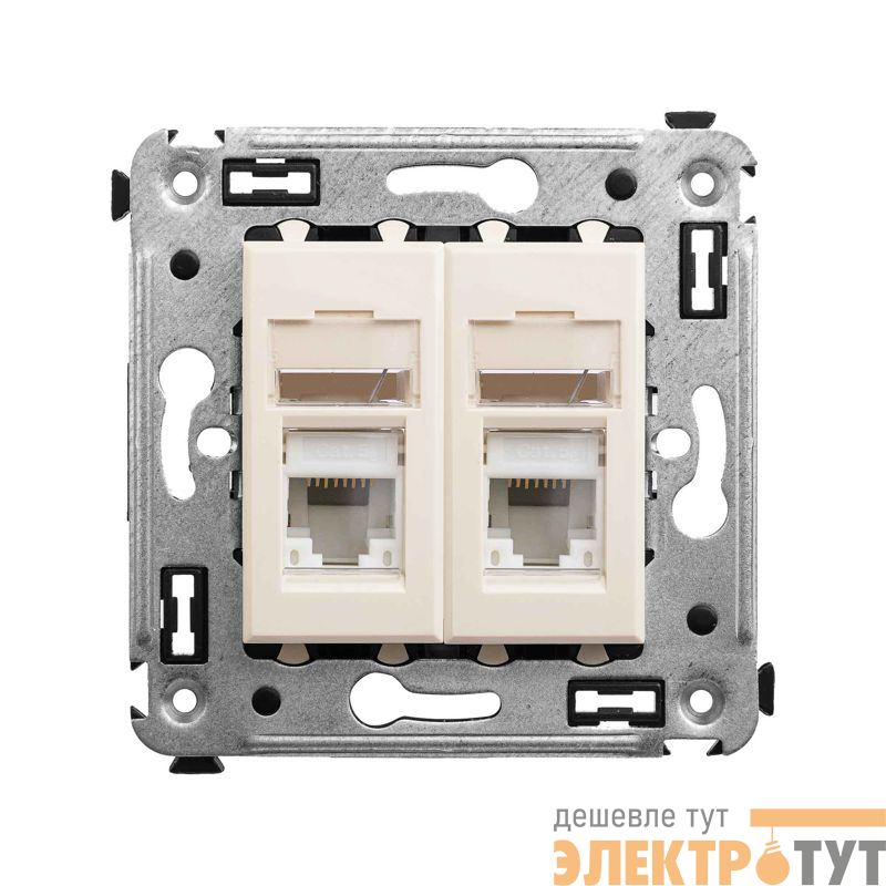 Розетка компьютерная 2-м СП Avanti "Ванильная дымка" RJ45 кат.5E DKC 4405464