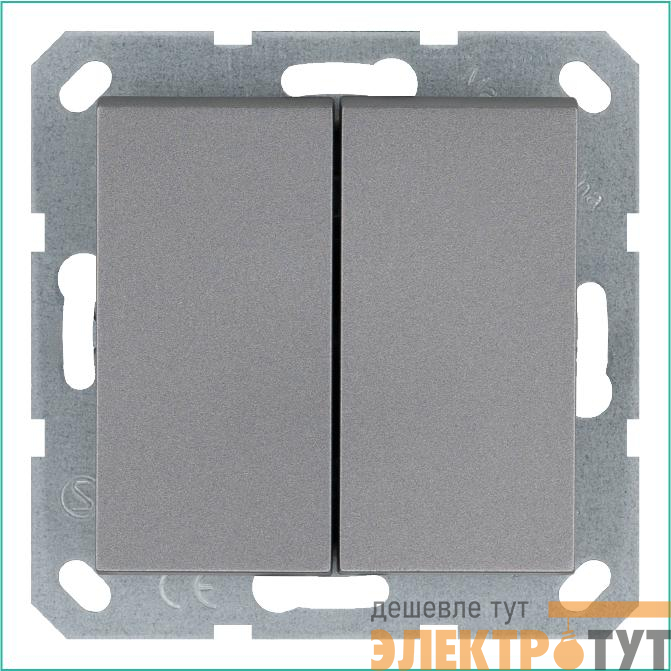 Переключатель проходной 2-кл. 10А IP20 механизм алюм. Jasmart G3022S