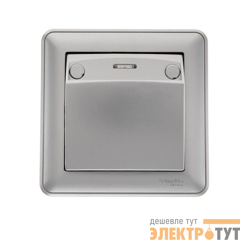 Выключатель карточный СП W59 16А IP20 220В с индикацией без задержки откл. в сборе матов. хром SchE VS616-051-58