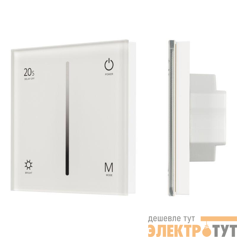 Панель SMART-P6-DIM-G-IN White 12-24В 4х3А Sens 2.4G IP20 пластик Arlight 034781